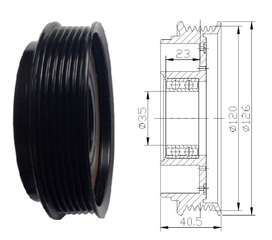 Car Cooling Parts AC Clutch Pulley for Audi 801117