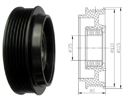 Auto Cooling System Electronic Control Clutch for Fiat 8120011